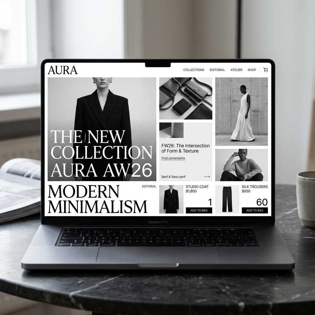 Minimalist luxury fashion website design